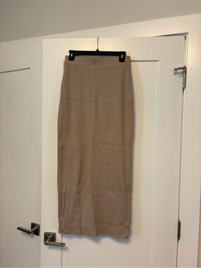 Neutral Tan Maxi Pencil Skirt - Women's